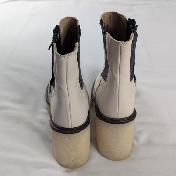 Free People James Leather Platform Chunky Heel Side Zip Chelsea Boots - Picture 5 of 8